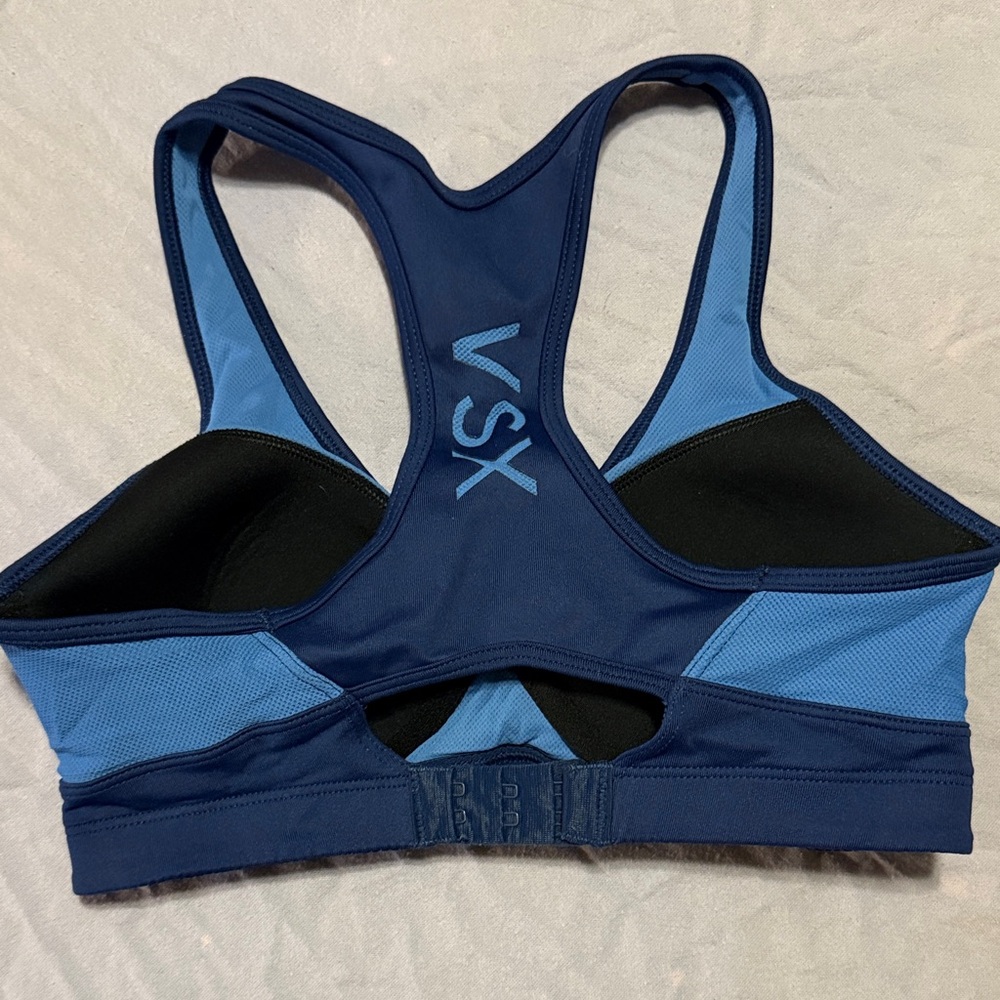 VSX Women's Navy and Light Blue Sports Bra xs